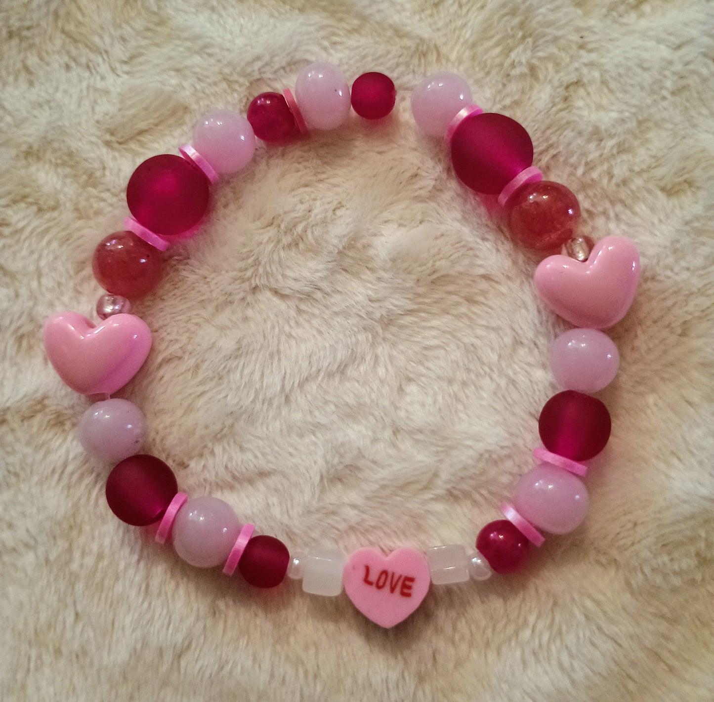 Rose Quartz, Strawberries, and Cream ~ Bracelets & Earrings Bundle