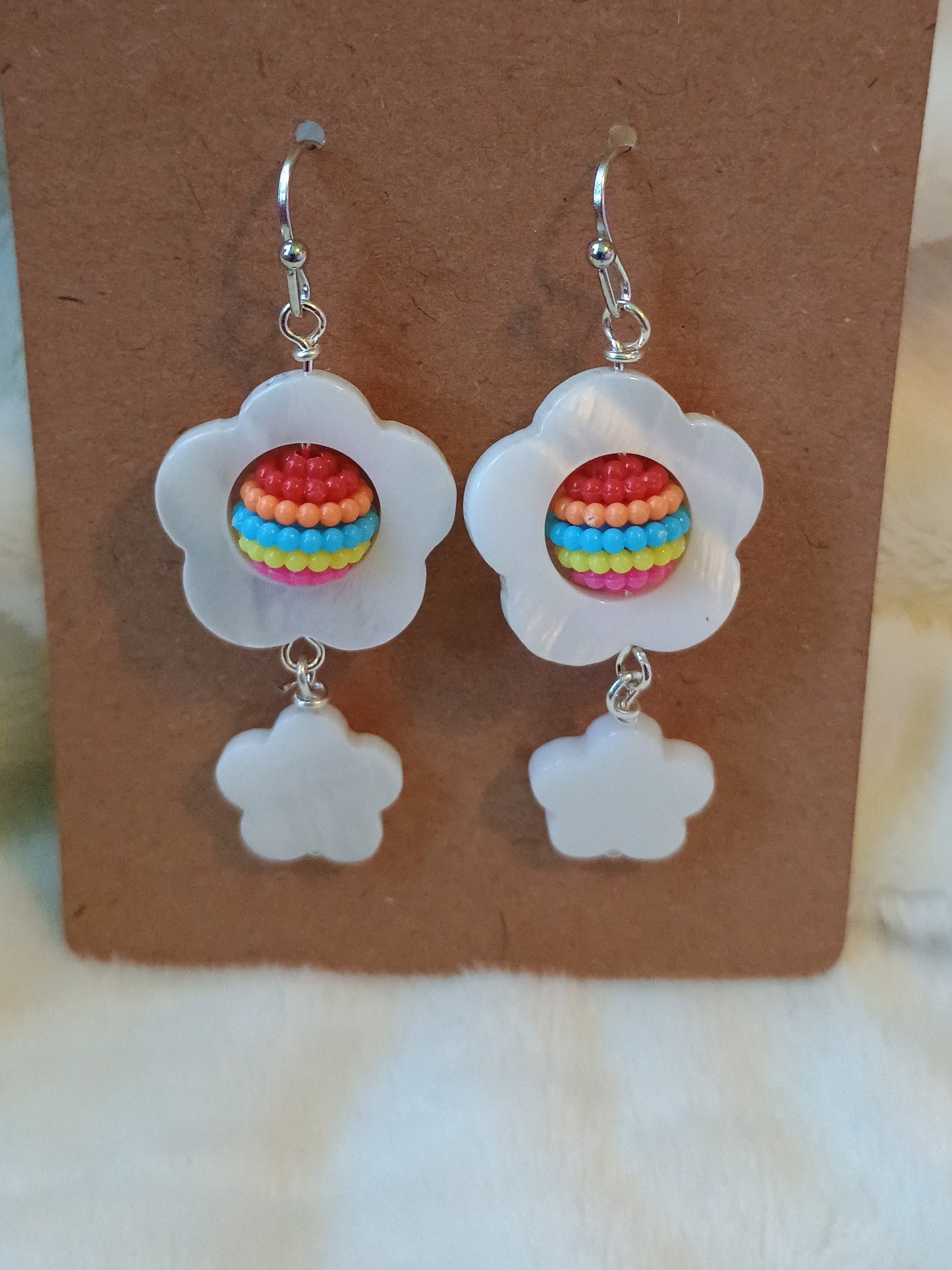 Rainbow Flower Earrings