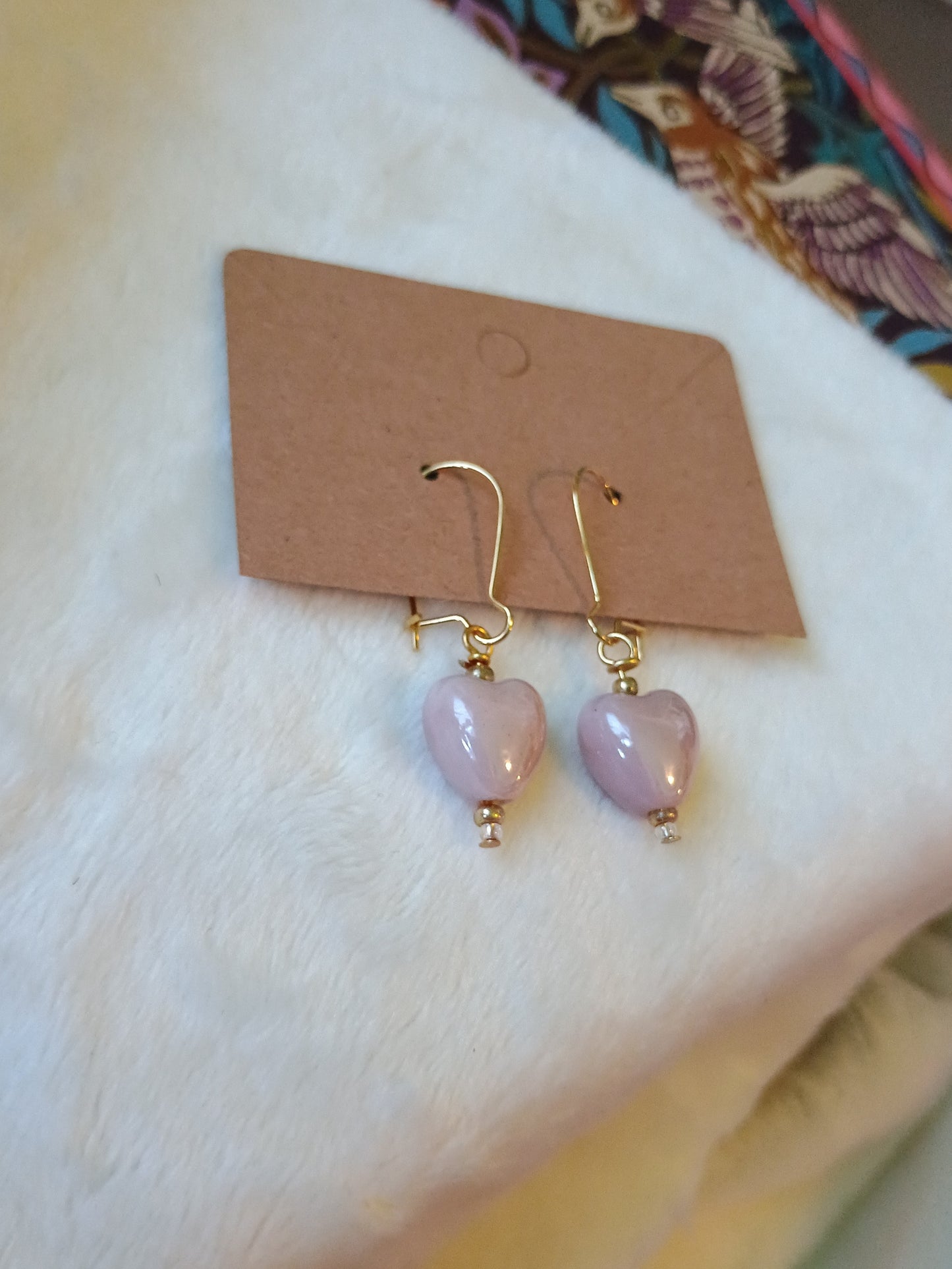 Lavender Heart Earrings