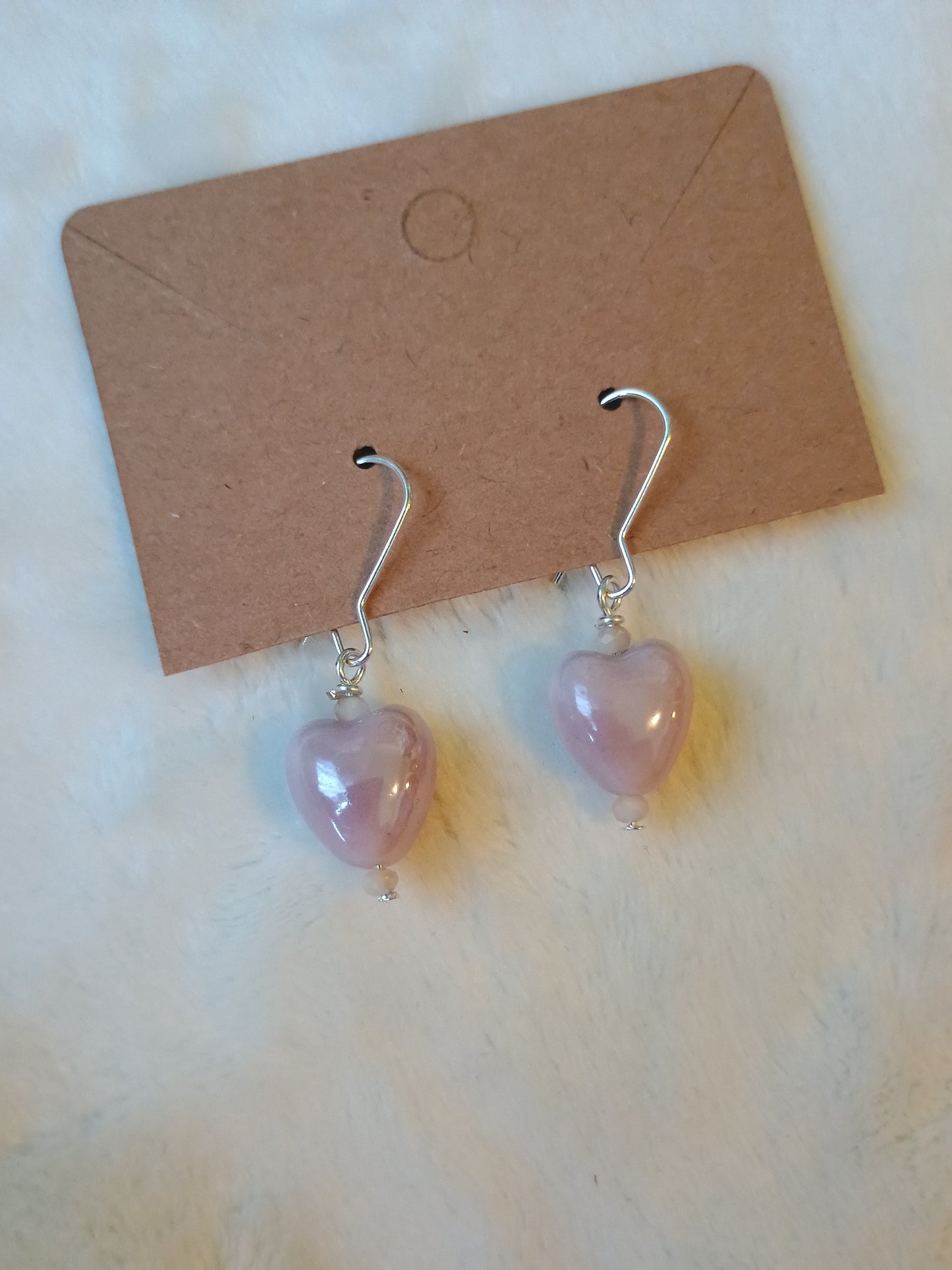 Lavender Heart Earrings