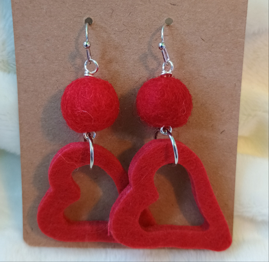 Heart 'Felt' Earrings