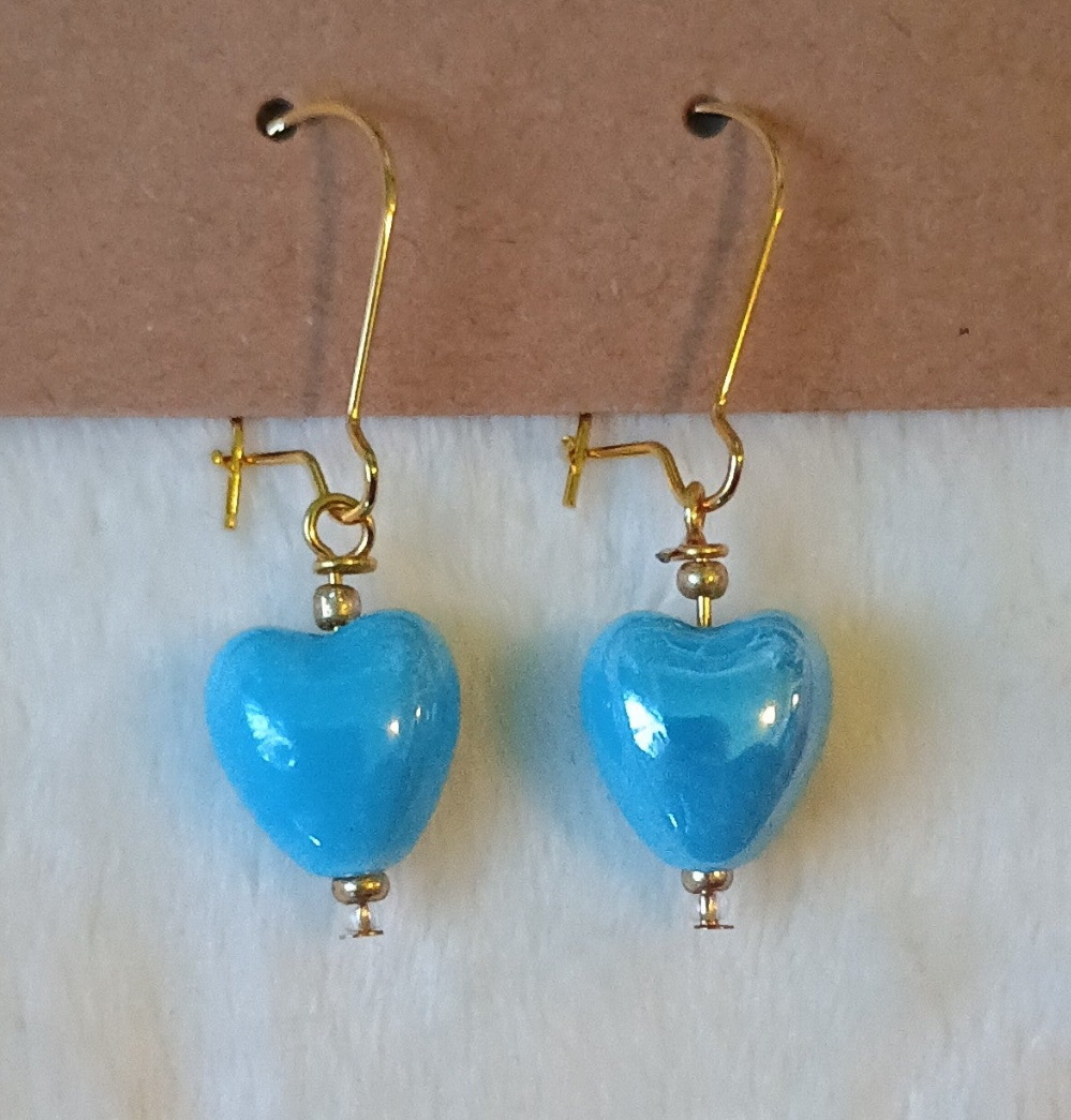 Sky Blue Heart Earrings