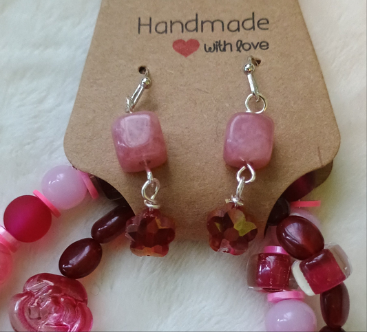 Heart Full of Roses ~ Rose Quartz Bracelets & Earrings Bundle Valentine's Day Collection