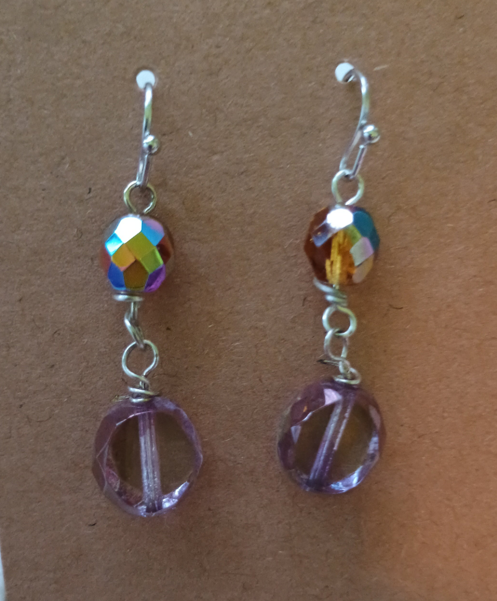 Purple Dangle Earrings