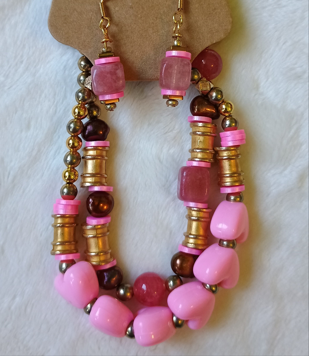 Ancient Love ~ Rose Quartz Bracelets & Earrings Bundle