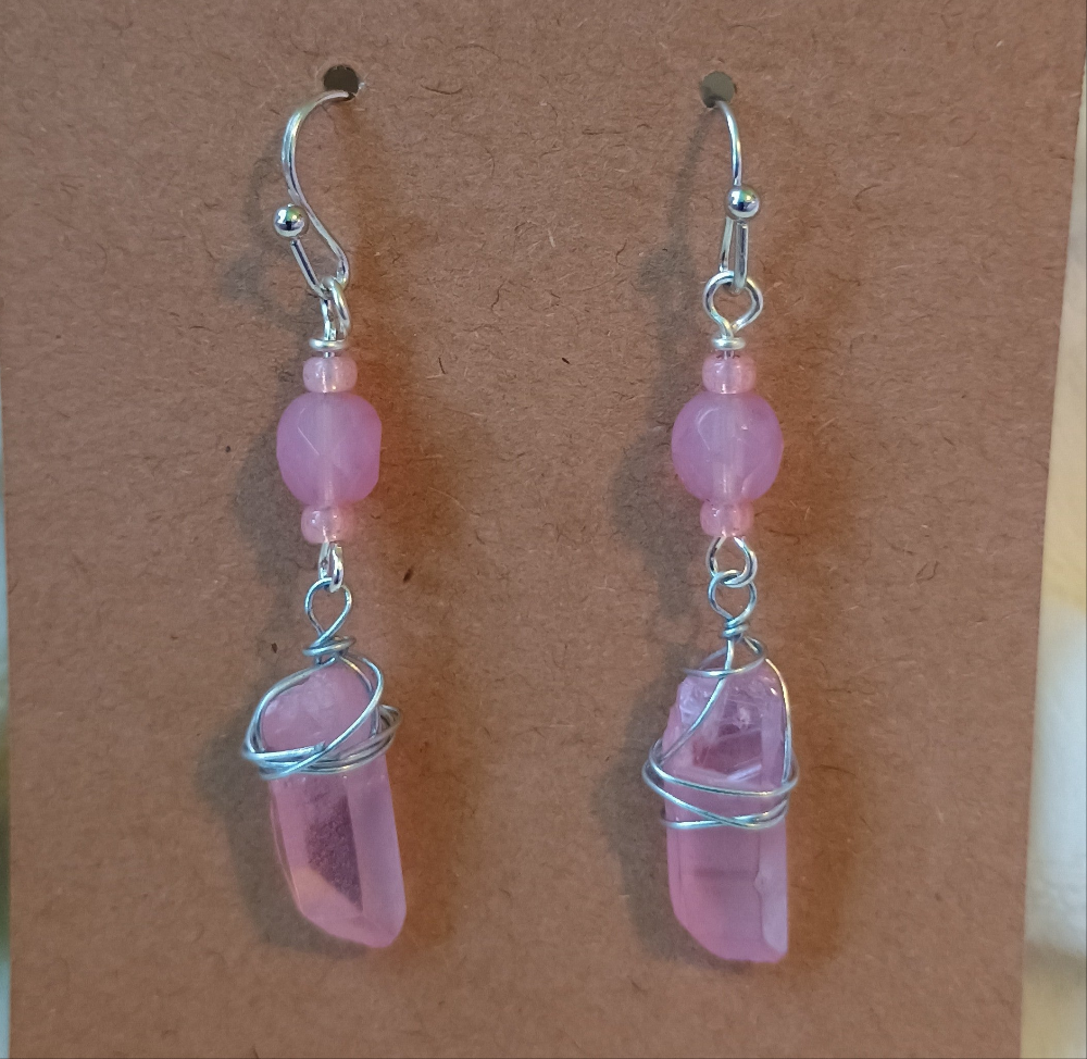 Pink Crystal Earrings