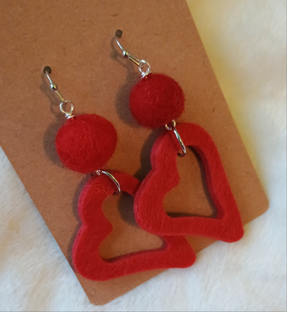 Heart 'Felt' Earrings