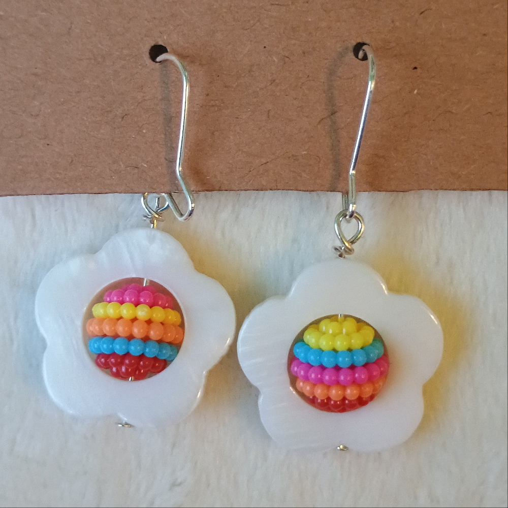 Rainbow Flower Earrings