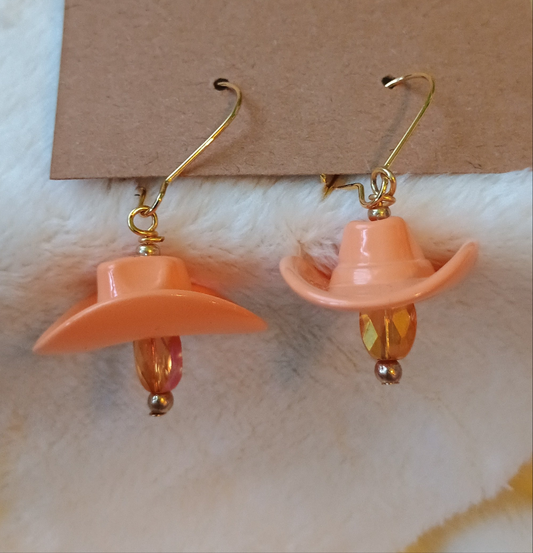 Hey Cowgirl Hey ~  Just Peachy Pollyanna Earrings