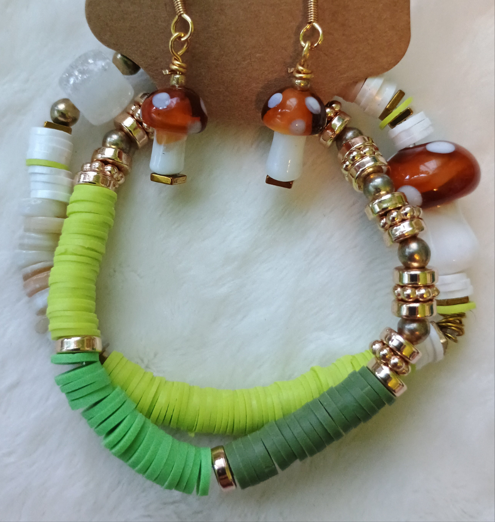 Mushroom Bracelets & Earrings Bundle