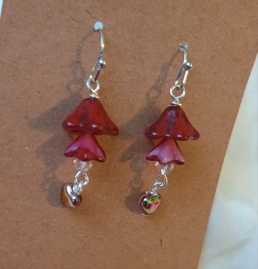 Czech Glass Flower Earrings