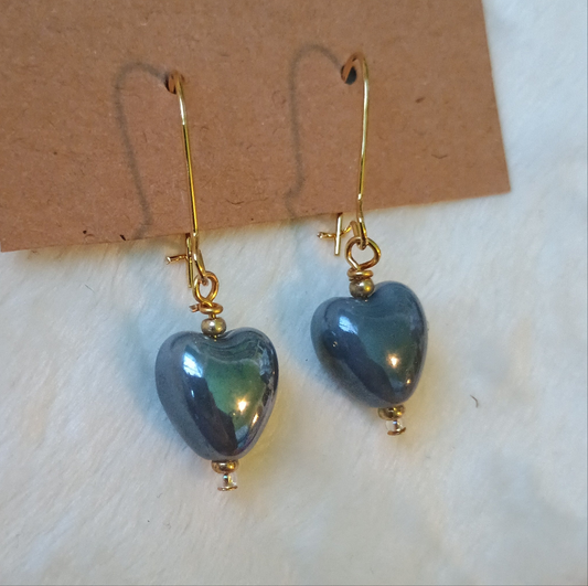 Intergalactic Grey Heart Earrings