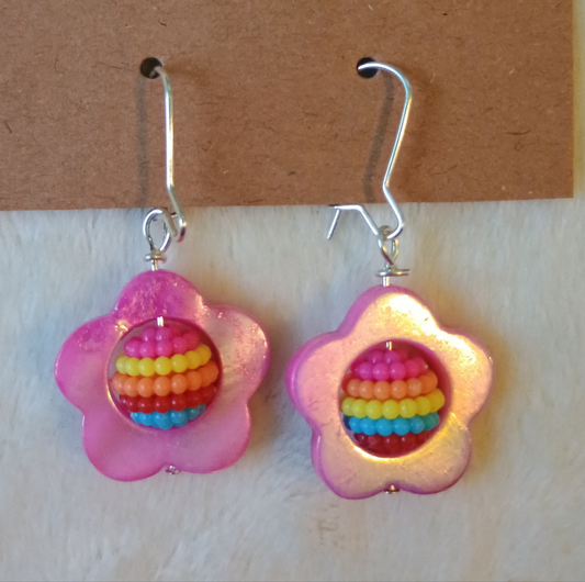 Rainbow Flower Earrings