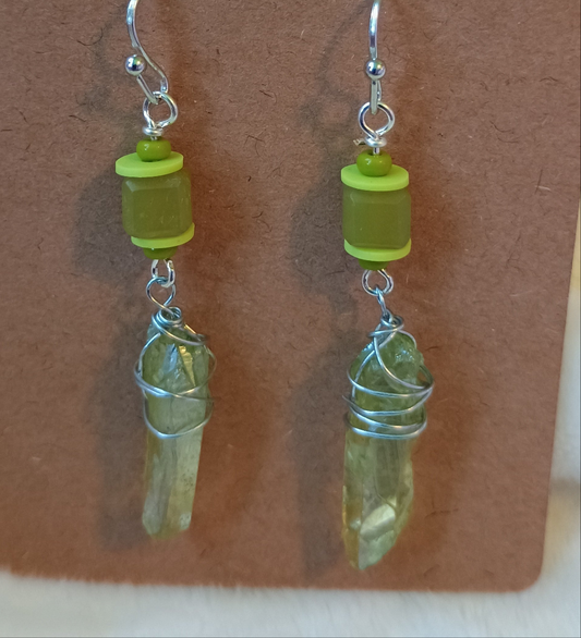 Green Crystal Earrings