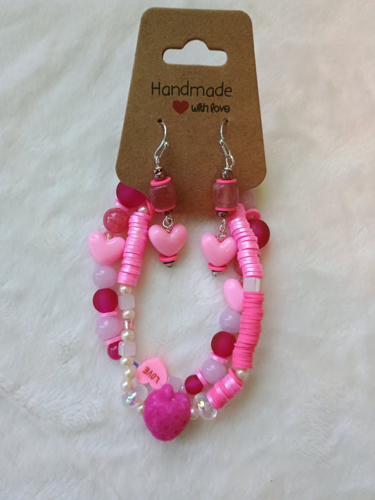 Rose Quartz, Strawberries, and Cream ~ Bracelets & Earrings Bundle