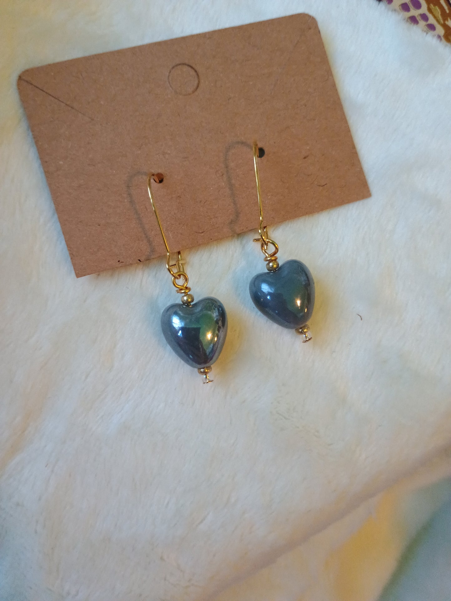 Intergalactic Grey Heart Earrings