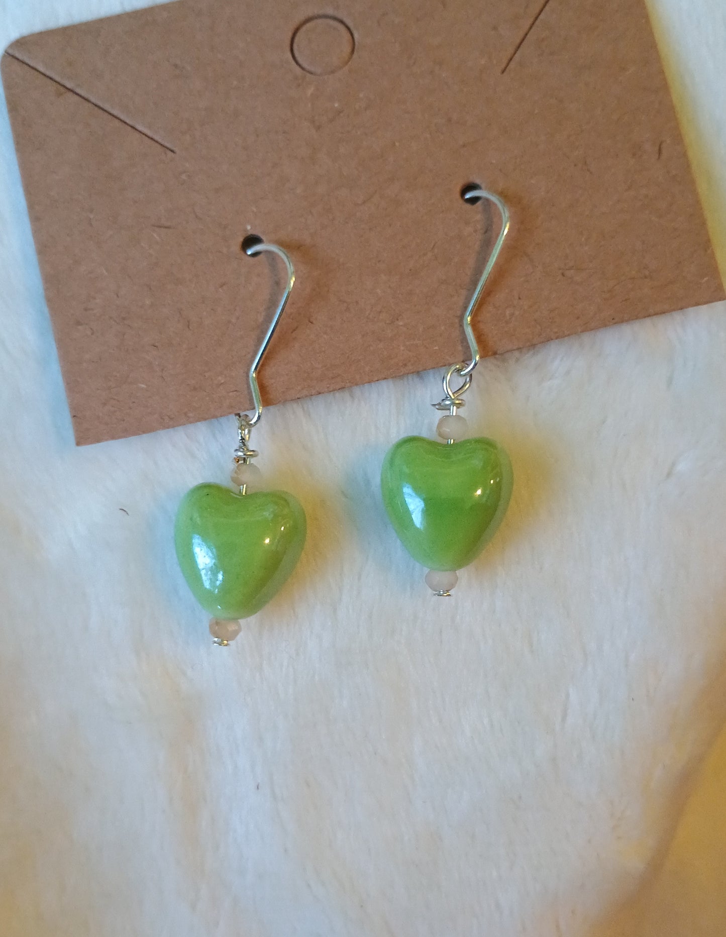 Fields and Meadows Green Heart Earrings