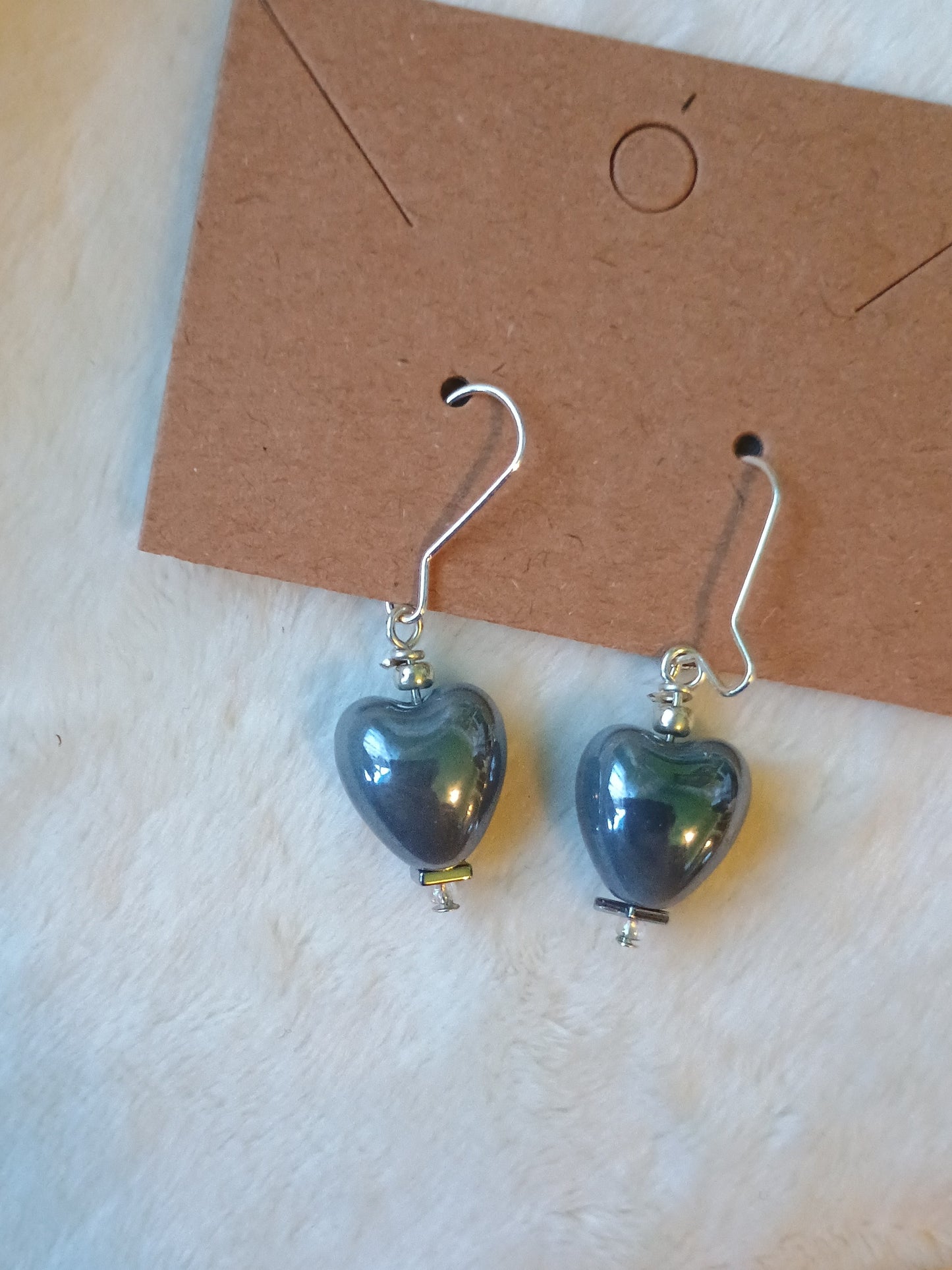 Intergalactic Grey Heart Earrings