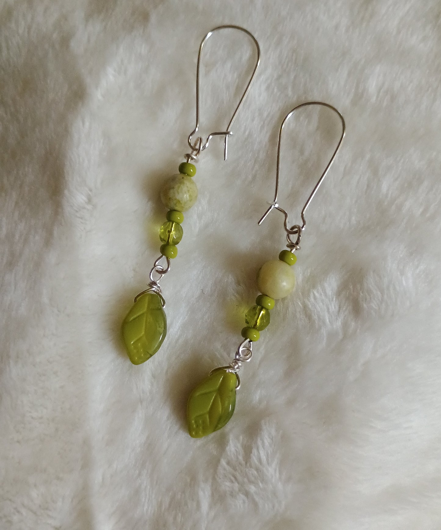 Lemon Jade Leaf Earrings