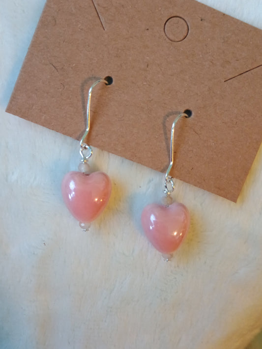 Ballerina Pink Heart Earrings