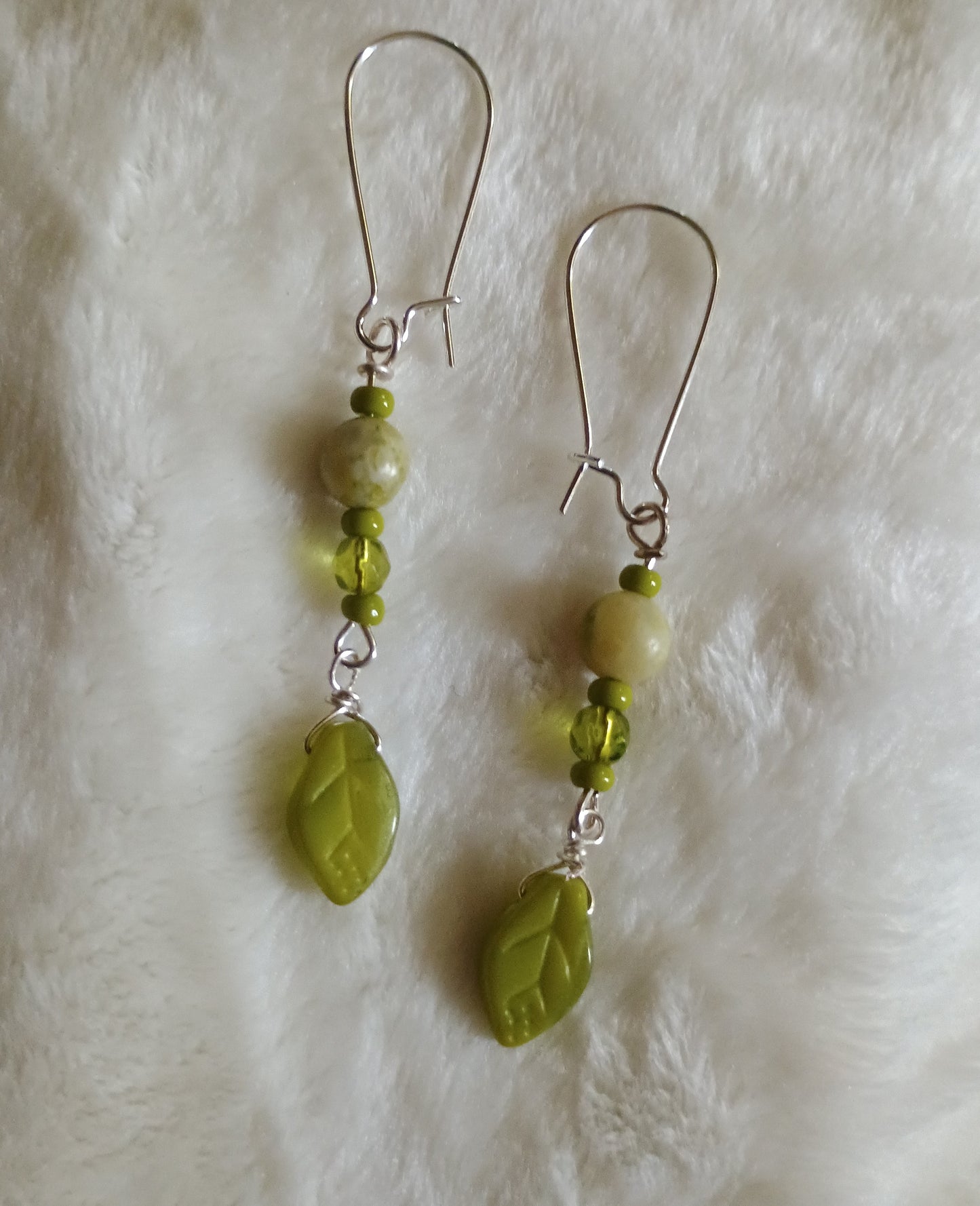 Lemon Jade Leaf Earrings