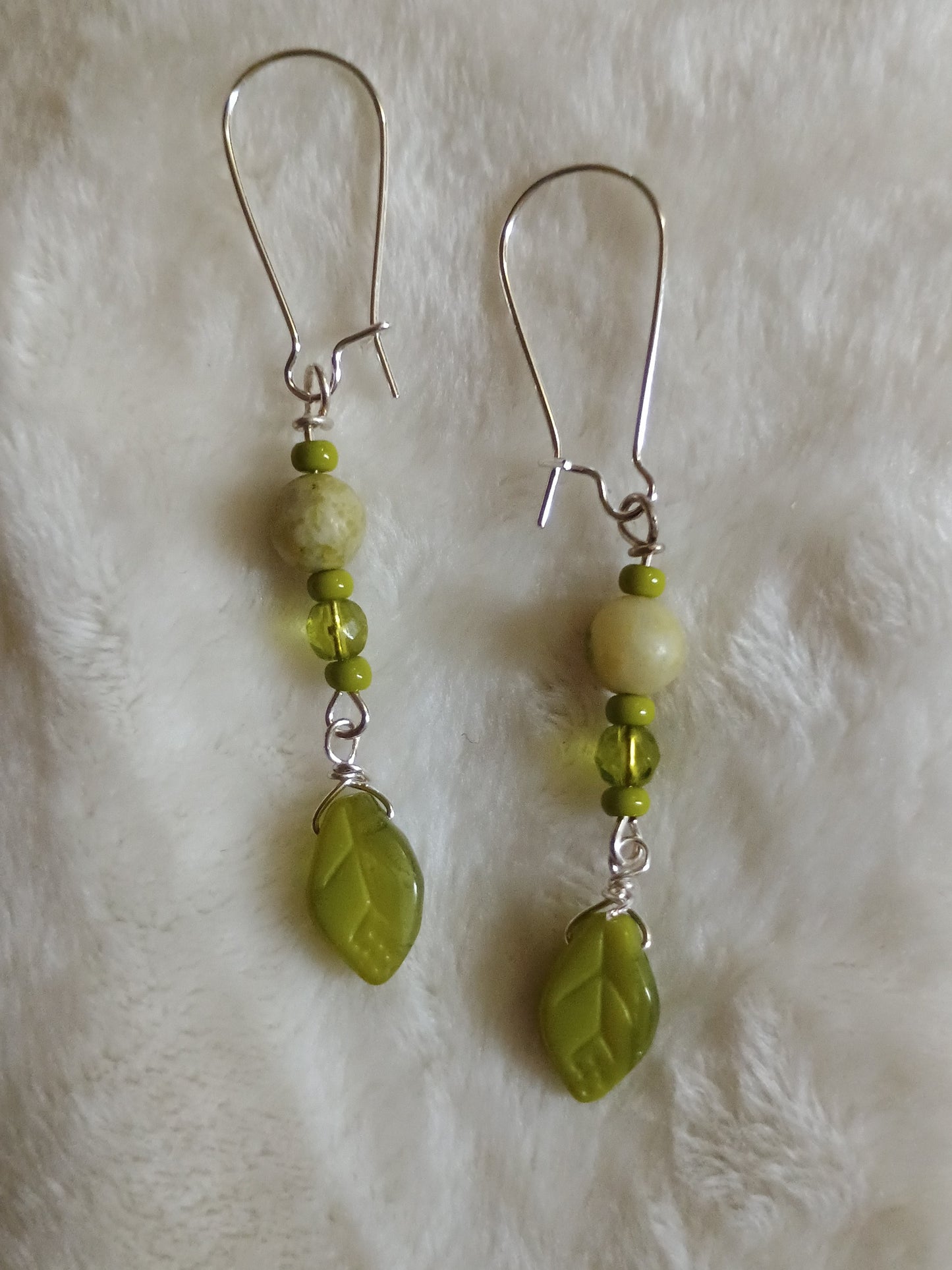 Lemon Jade Leaf Earrings