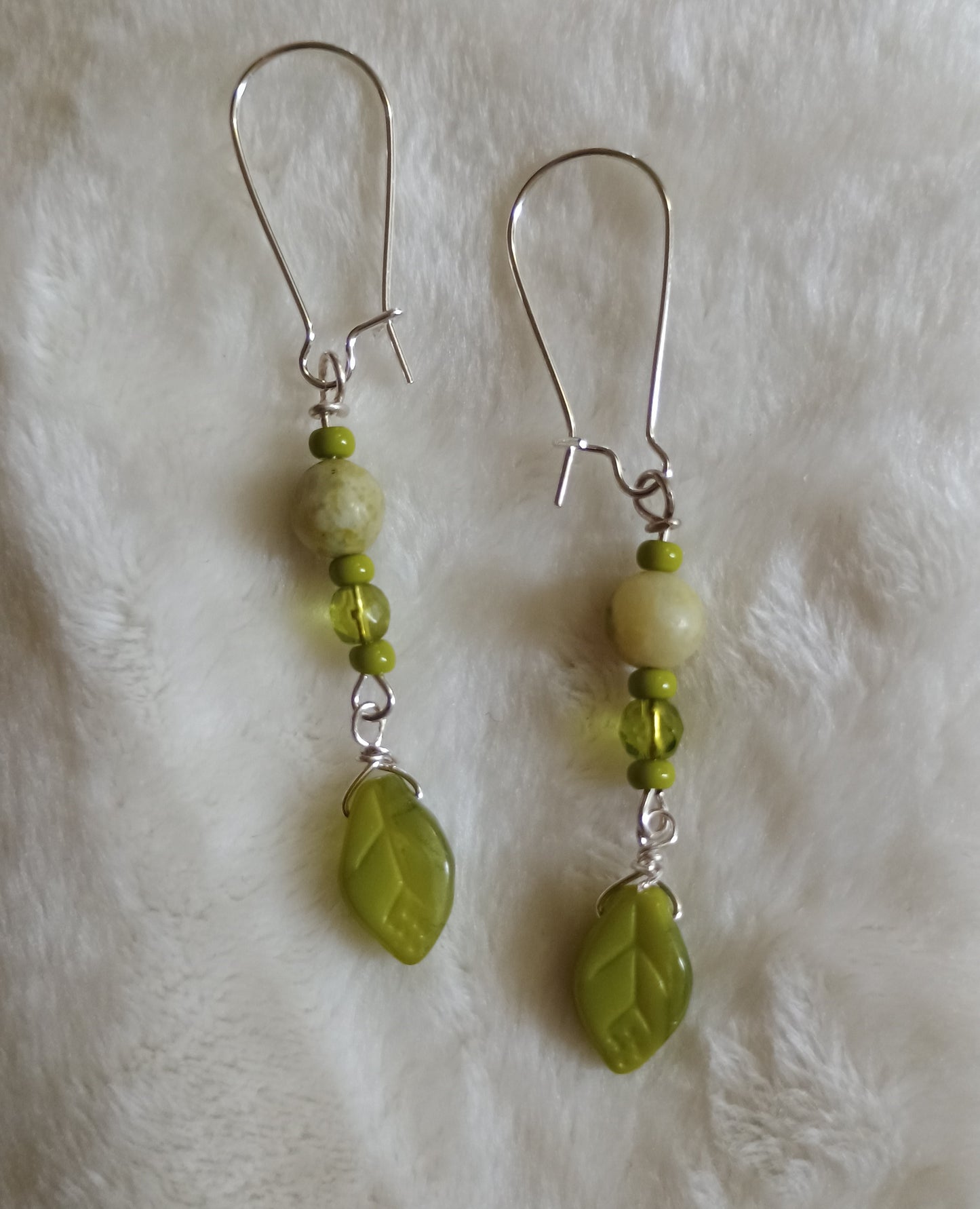 Lemon Jade Leaf Earrings