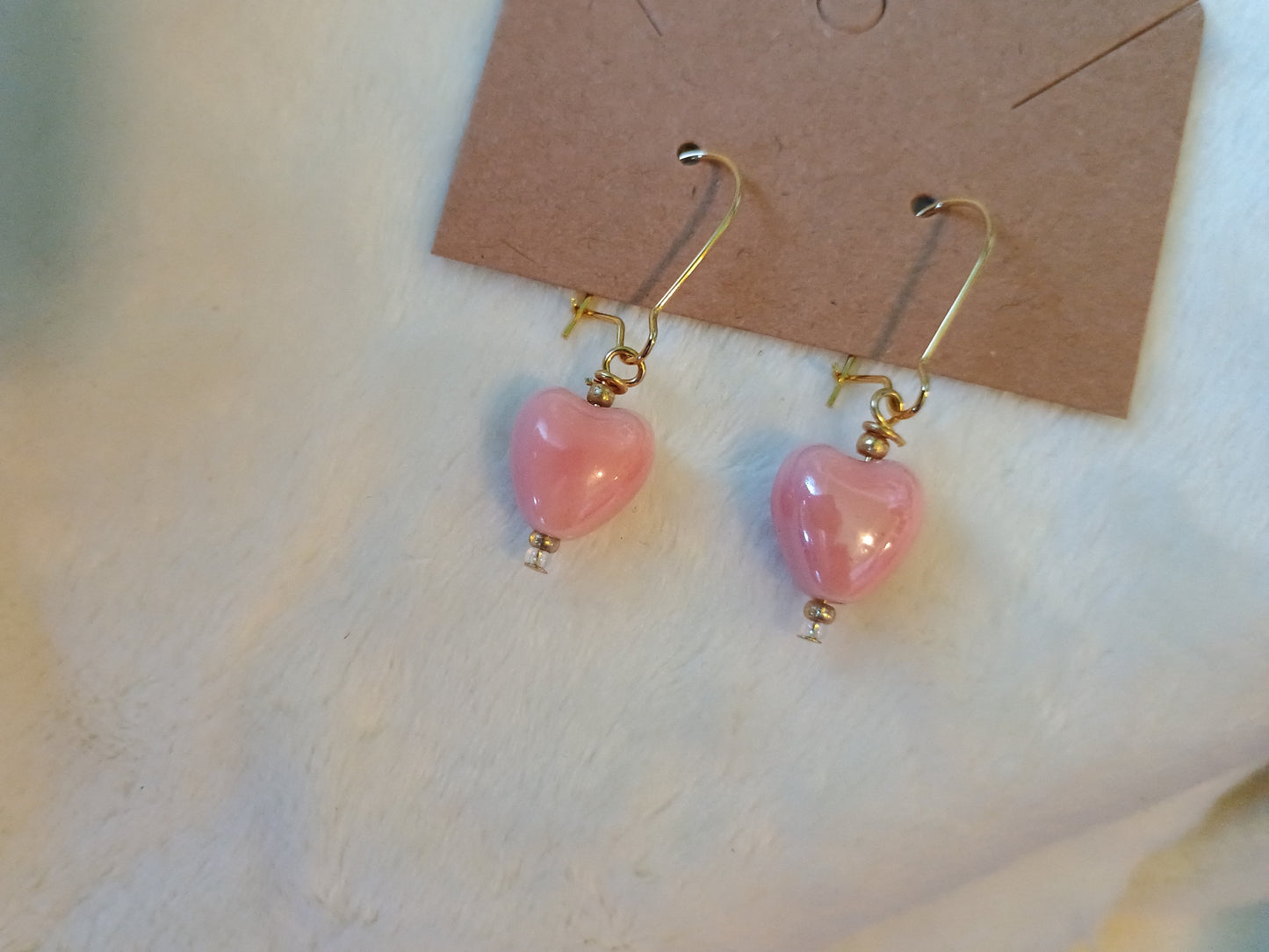 Ballerina Pink Heart Earrings