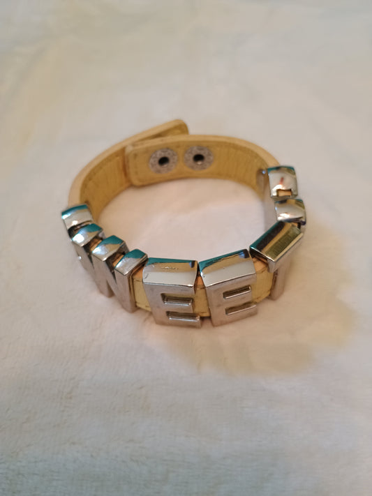 Thrifted 'Sweet' button snap bracelet